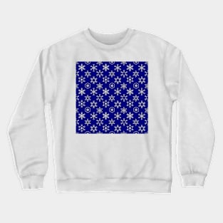 Assorted Snowflakes on Blue Repeat Crewneck Sweatshirt